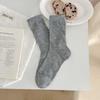 Spring and Summer Lightweight Children's Mid-Calf Pure Cotton Socks with Vintage Dark Patterns and Layered Design - Breathable Socks