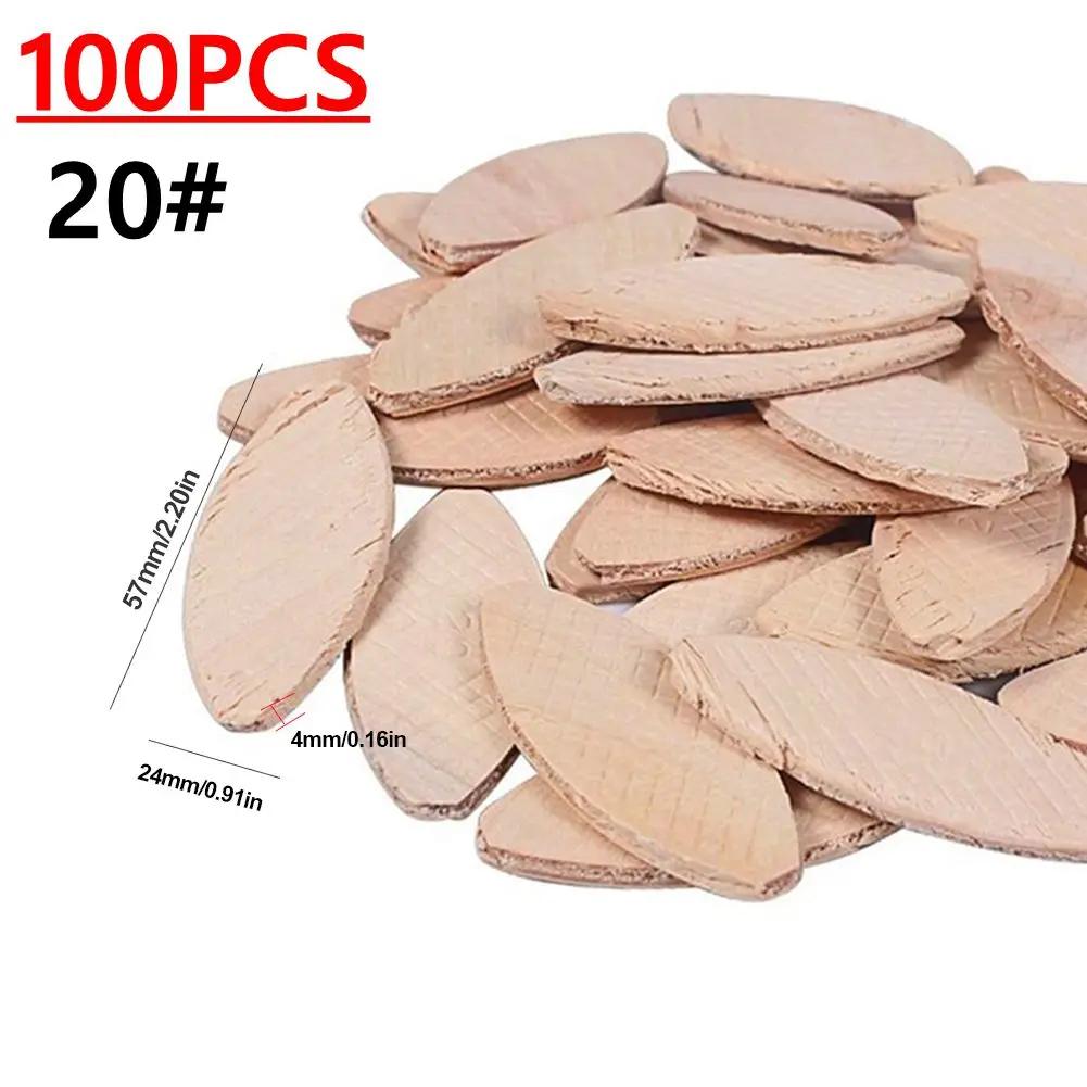 300-100pcs Tenon Pieces Wood Board Docking ToolCarpentry DIY Tenon Biscuit No. 0#/10#/20#  for Wood Joining Woodworking Crafting