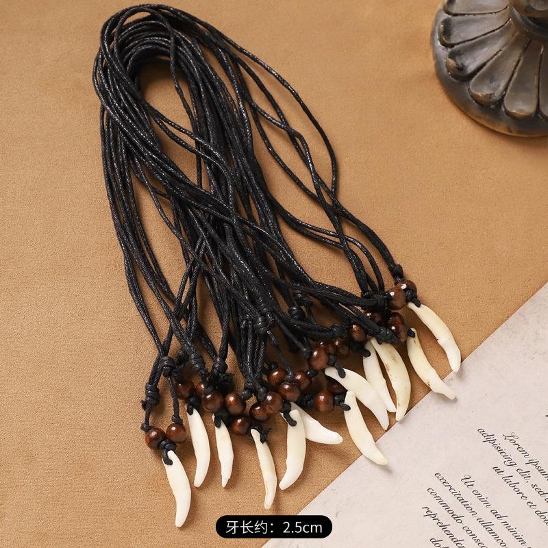 

Натуральный кулон в виде собачьего зуба Тибетский ретро нишевый мужской и женский чокер цепочка для свитера из зуба кабана ожерелье с волчьим зубом