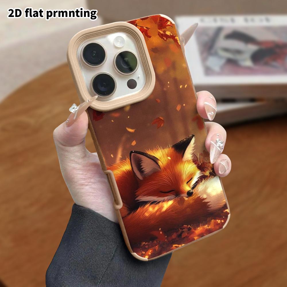 Phone Case: Lambskin 2D Flat Samsung Galaxy A34 A35 M05 M06 S20 S22 S21 FE Plus 5G Protective Case, Sleeping Fox, Christmas and Halloween Gift