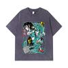 275 GSM Washed T-shirts 100% Cotton Saint Seiya V8 Shiryu Print Unisex Heavy Cotton T Shirt