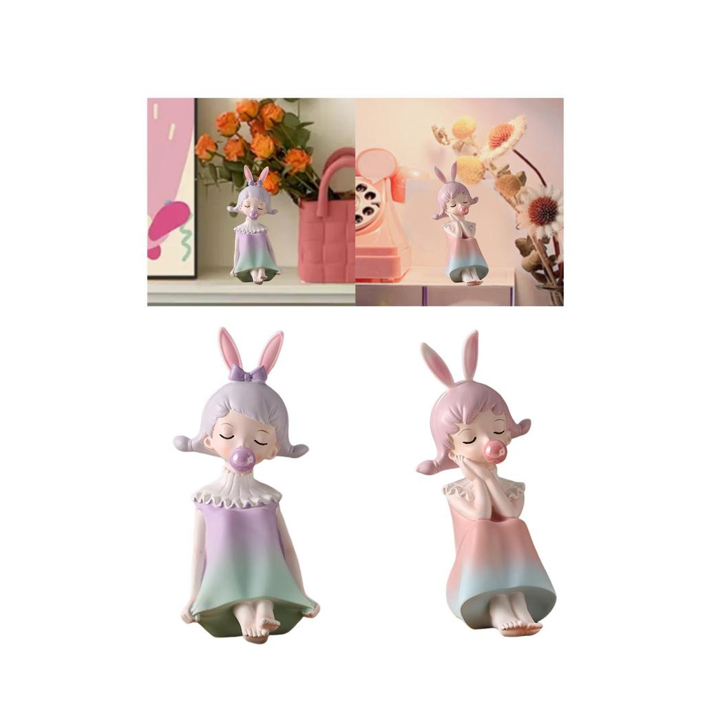 Blowing Bubble Figurine Desk Decoration Modern Birthday Gifts Cute Statue for Shelf Decor Small