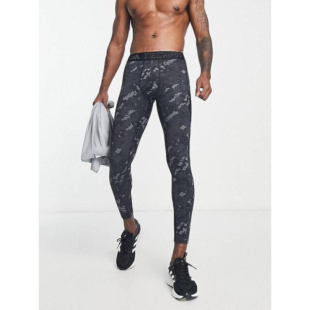 

Черные камуфляжные колготки adidas Training Techfit
