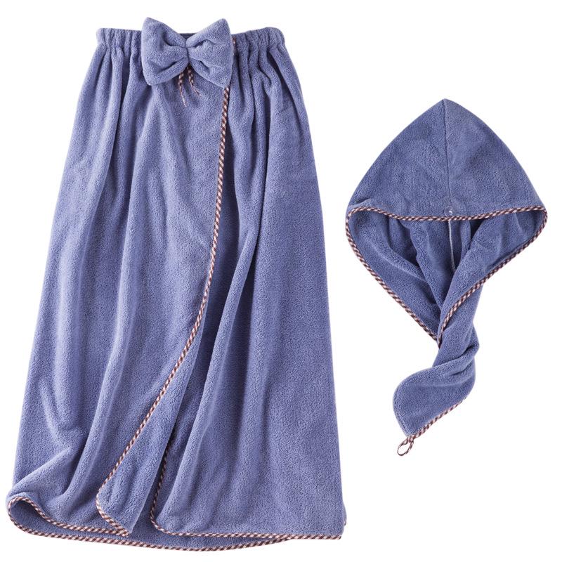 Women's Plus Size Coral Fleece Bathrobe Towel - Soft, Absorbent, No-Shed, Korean Style