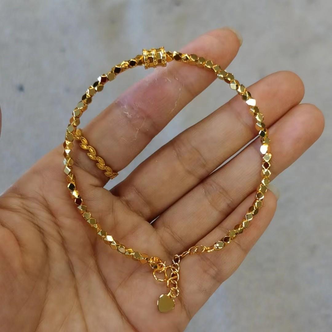 Вьетнам Sa Золотой Серебряный Браслет для Женщин с Бусинами и Тонкой Талией