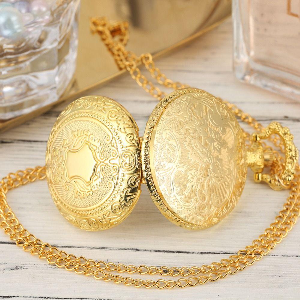 Arabic Numerals Dial Necklace Watch With Chain Pendant Pocket Clock Quartz Pocket Watch  Men Women