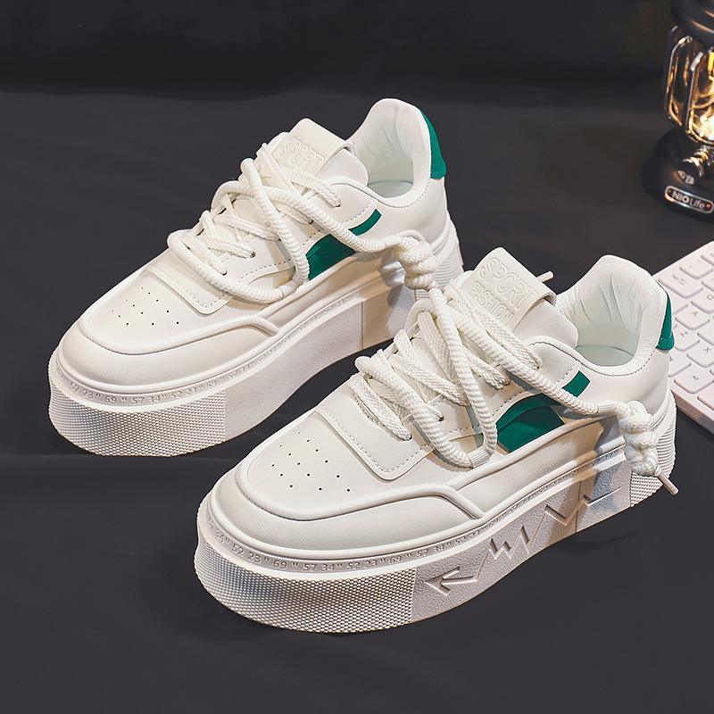 

Кожаные мужские туфли Design Sense Niche Elevator Shoes Мужские универсальные белые туфли с толстой подошвой Повседневные студенческие туфли для скейтбординга Модная обувь 44