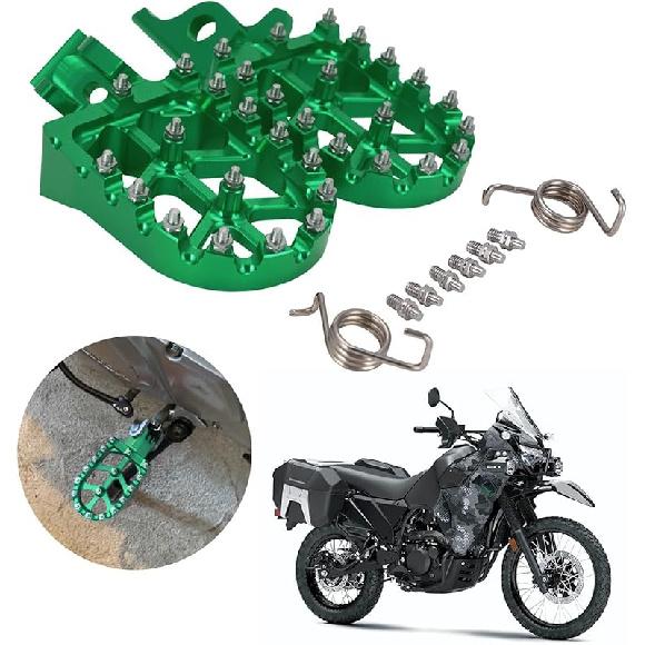 JFG RACING Motorcycle Footpegs Foot Pegs Pedals Rests CNC For KLR 650 KLR650 1987-2018 -2024 Black