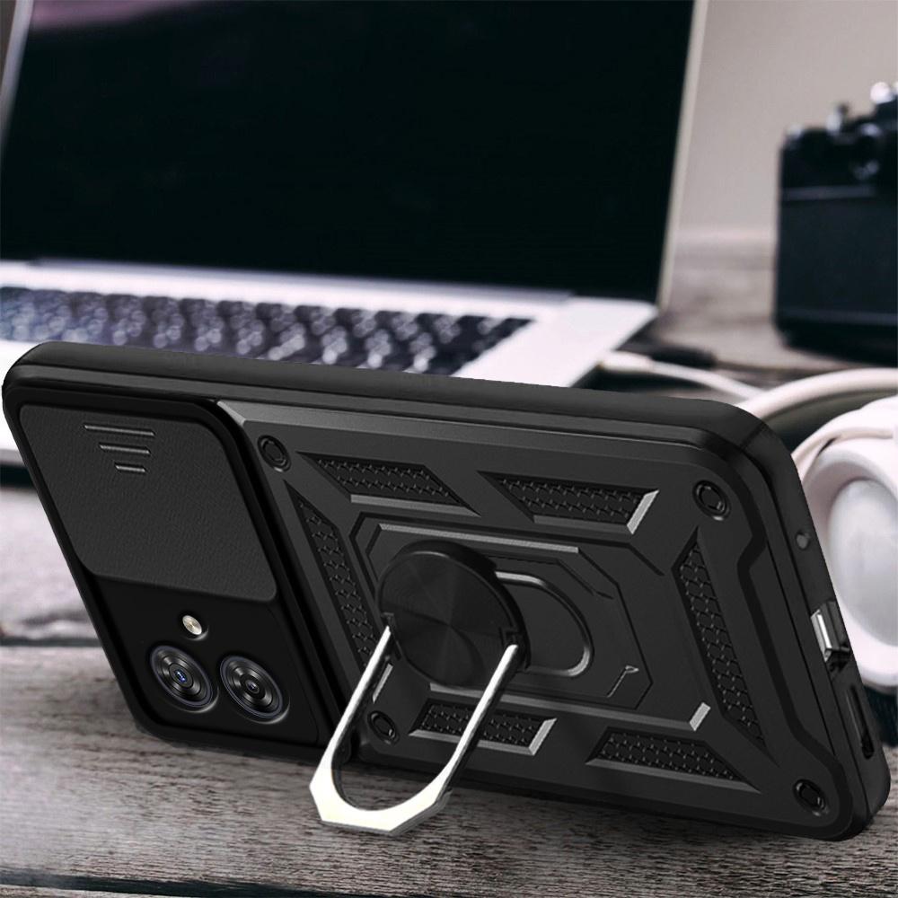 Armored Case for Motorola Moto G54 5G, CamShield Slide, Black