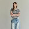 Maxza Mix Pattern Stripe Short Sleeve Knit