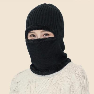 Halswärmer, gestrickte Wintermaske, Mütze, Beanie, Sturmhaube