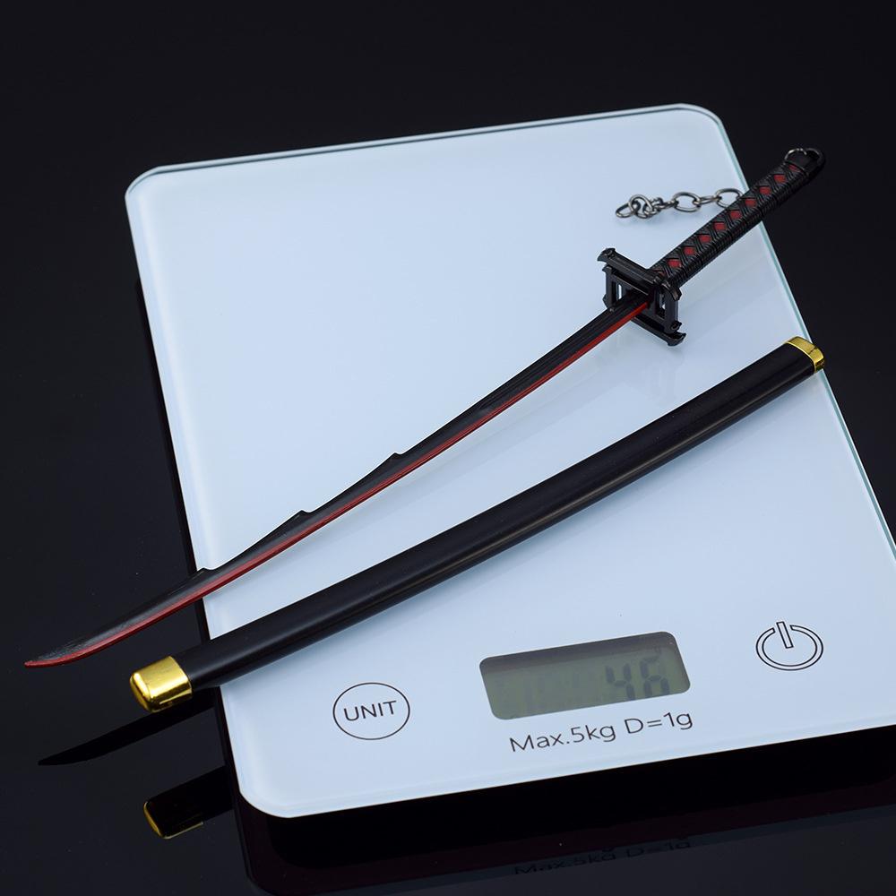 Swords Ornament 26cm Metal Anime Weapon Model Katana Samurai Kurosaki Ichigo Ban Kai Zangetsu Anime Weapon Alloy Model Home Dec