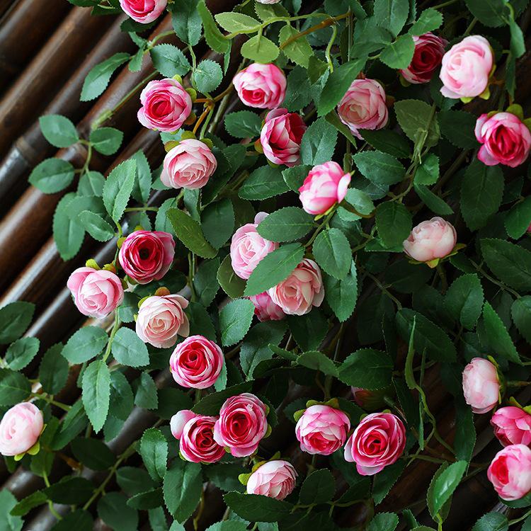 Rose Vine Faux Flower Garland for Air Conditioner, Ceiling, and Wall Decoration