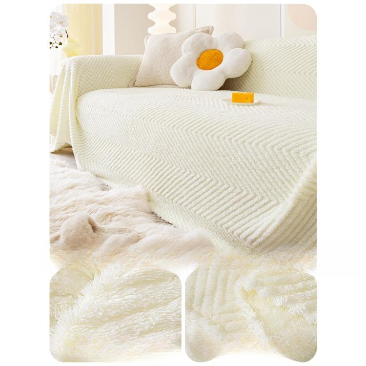 Pokrowiec na sofę z bawełny aksamitnej Shu, ręcznik, styl zimowy matcha, pogrubiony polar, pokrowiec na sofę, poduszka na sofę jesień i zima