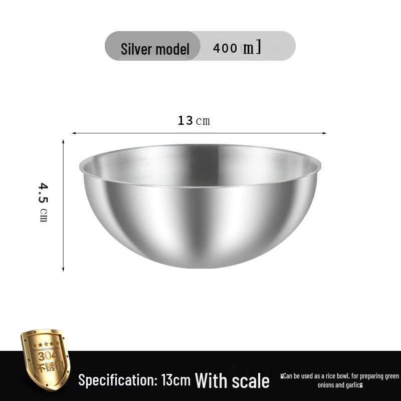 Korean Style 304 Stainless Steel Mixing Bowl for Salad, Egg Beating, and Dough Kneading
