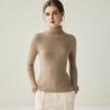 Women's 100% Cashmere Seamless High-Neck Slim-Fit Sweater - Solid Color Autumn/Winter Knitted Base Layer