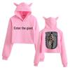 Attack on Titan Cat Ear Crop Top Hoodie for Women