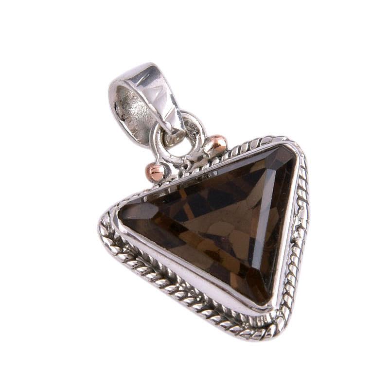 Natural Smoky Quartz Gemstone Handmade 925 Solid Silver Gift Pendant 1.25" E2t77