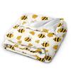 Bee in honeycomb and flowers Super Warm Blanket  Travel Plush Throw Blanket Pattern Outdoor Flannel Bedspread Sofa Bed Cover