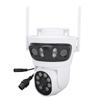 1080P Triple Lens Outdoor Security Camera 360 Deg Panoramic WiFi AI Motion Detection 2 Way Talk Waterproofing with APP