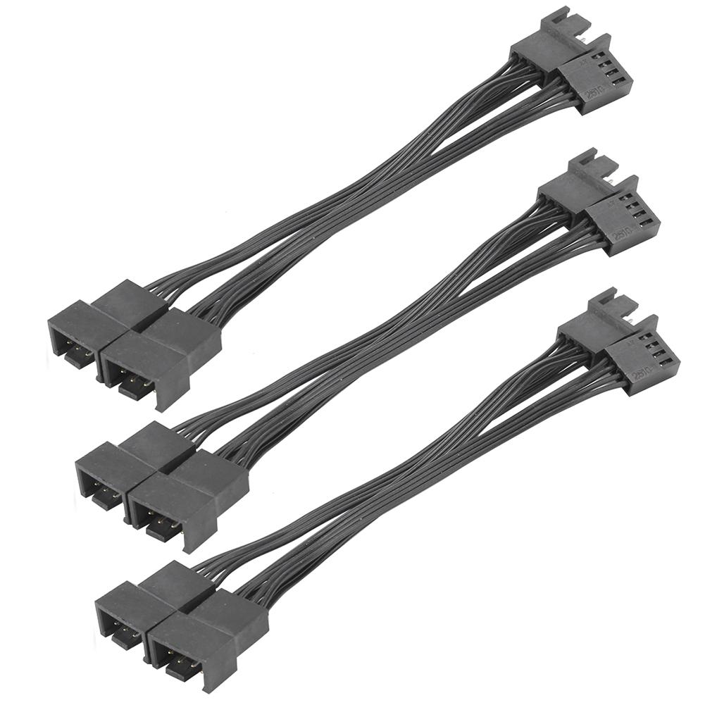 

3 шт. удлинительный кабель 1 к 3 компьютерный корпус процессорный вентилятор тандемный подход 4-контактный адаптер провод