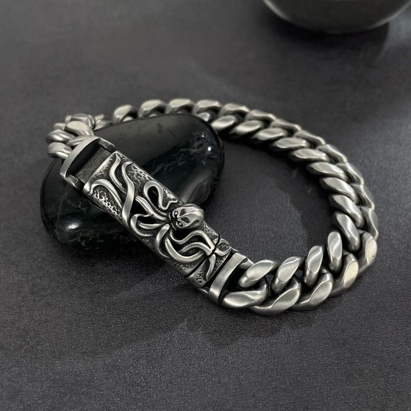 European American Trendy Octopus Skull Aromatherapy Men's Bracelet Made Of Stainless Steel Material With Long-lasting Fragrance Versatile Accessories