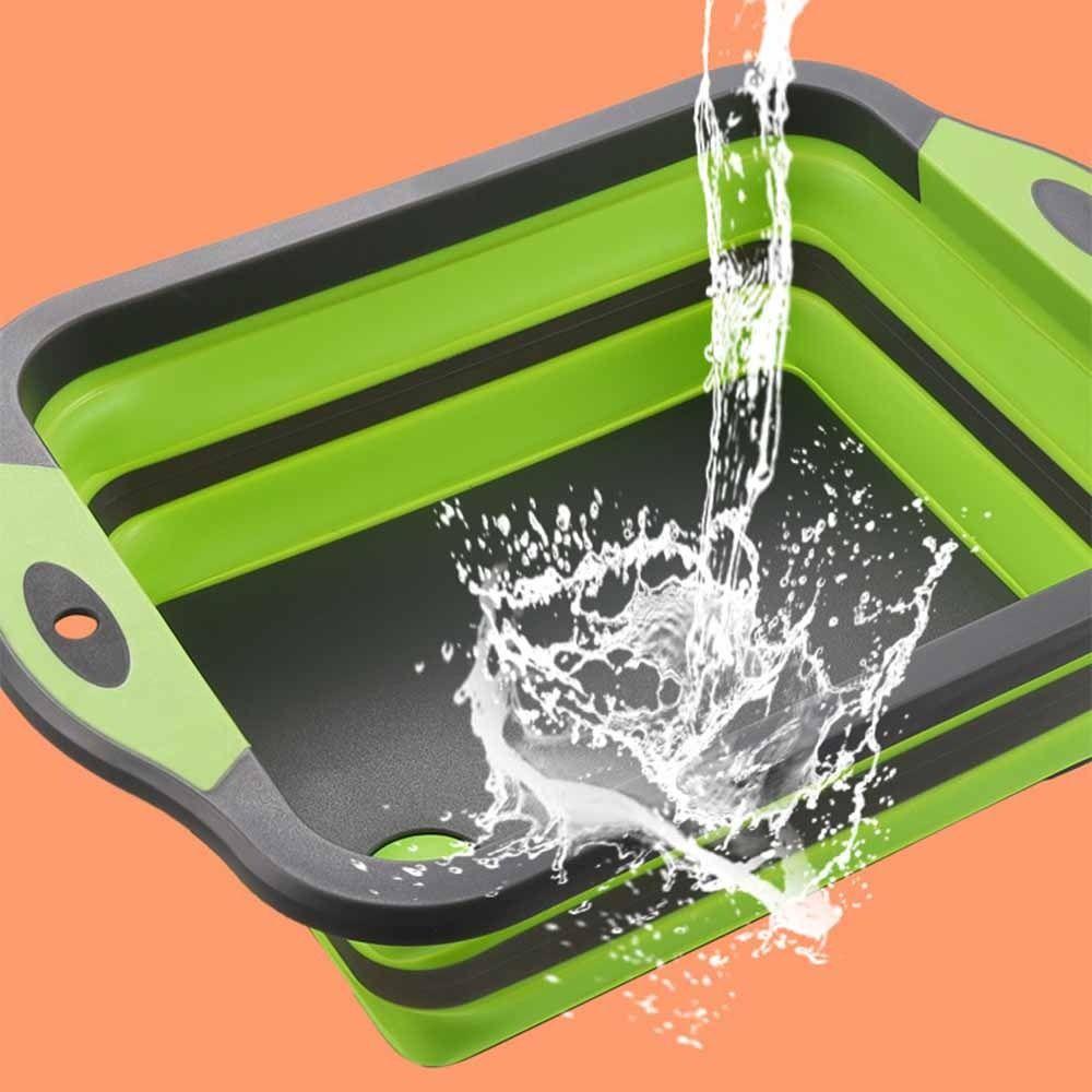 With Colander Collapsible Sink Space Saving Folding Chopping Board  Kitchen Storage