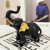 1Pc Home Resin Black Gold Elephant Crafts Ornament Mascot Ornament Chinese Style Gift for Elders