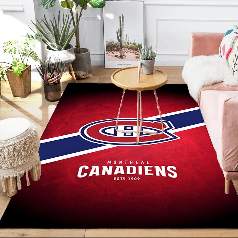 Tapis de sol Équipe de hockey des Canadiens de Montréal Convient pour l'intérieur et l'extérieur, Tapis pour maisons, bureaux, salons, Décoration intérieure, Cadeau de Noël