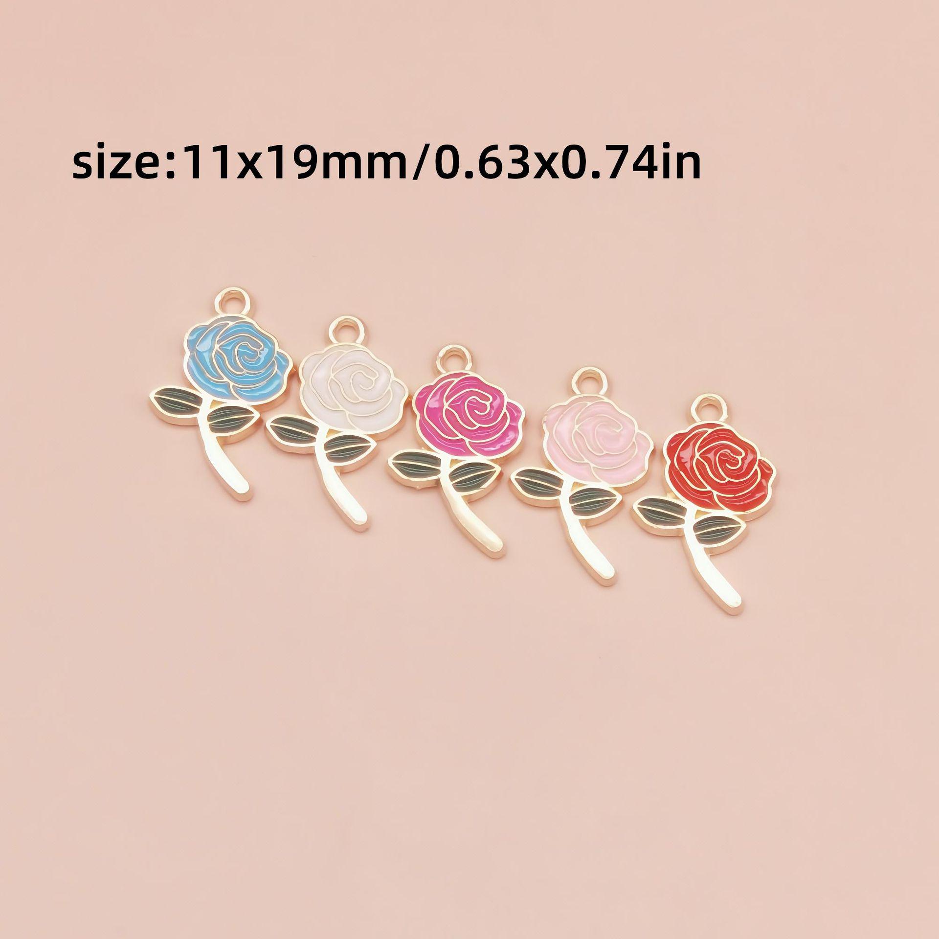 

Multicolor Zinc Alloy Rose Flower Jewelry for DIY Bracelets & Necklaces рожевий червоний колір