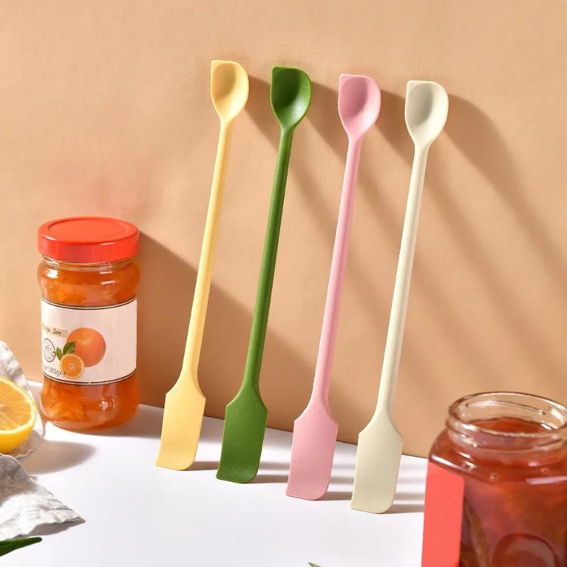 Silicone Spatula Set Double-Headed Scraper Cosmetic Jam Cream Deep Bottle Mini Spatula Lengthened Small Tip Spa Makeup Tool