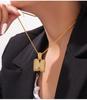 Elegant European-Style Necklace: Women's 26-Letter Diamond-Inlaid Copper Pendant on Titanium Steel Clavicle Chain