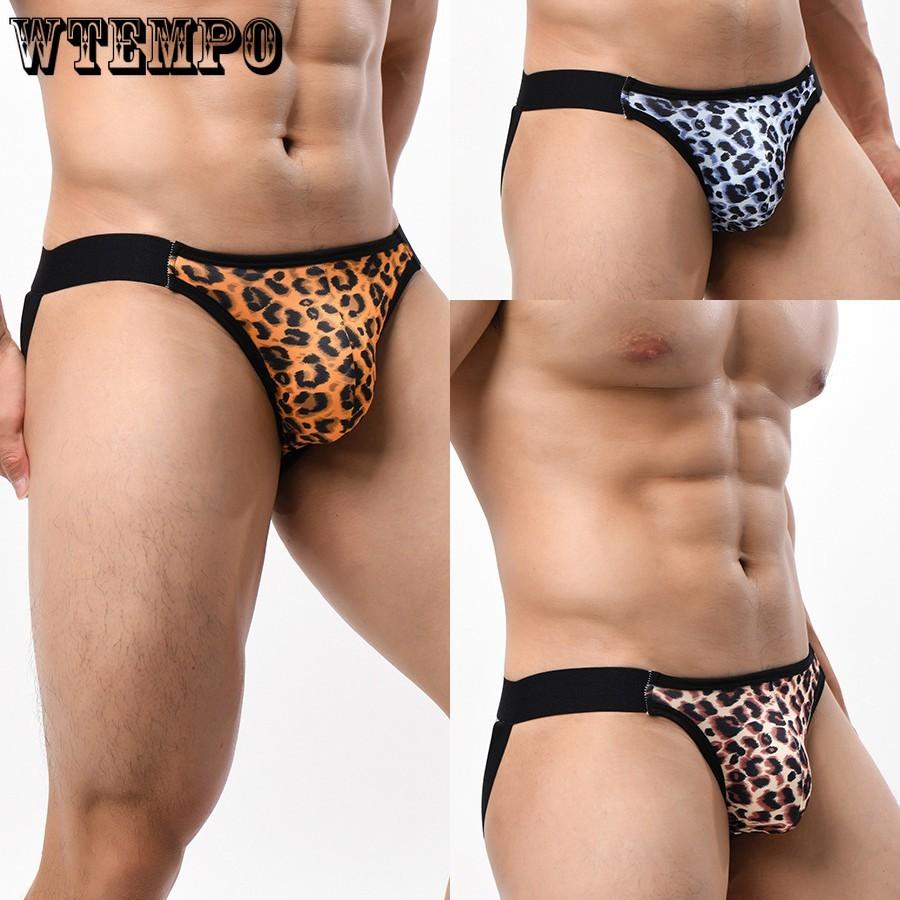 Pánské spodní prádlo s leopardím vzorem Sexy tanga Pánská vysoce elastická tanga