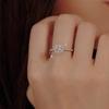 Heart-Style Diamond Ring: Women's Pure S925 Silver, 1-Carat Simulated Pave Setting, Perfect for Weddings