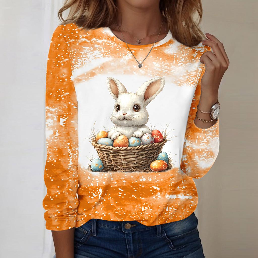 Long Sleeve Shirts For Women Cute Print Graphic Tees Blouses Casual Plus Size Basic Tops Pullover