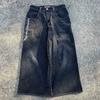 JNCO Jeans Vintage Hip Hop Loose Jeans Men's Gothic High Waist Wide Legs Pants Streetwear