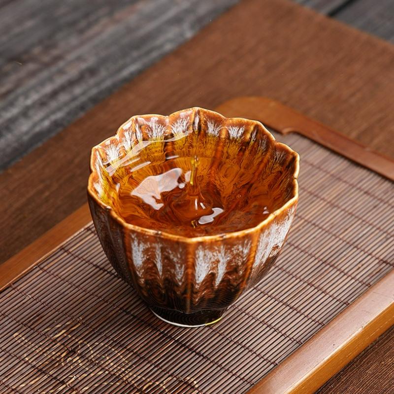 Japanese-style Kiln Change Ceramic Teacup Creative Master Teacup Retro Single Cup Household Kung Fu Tea Set Teaware Utensils