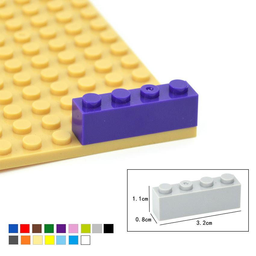 40PCS DIY 1x4 Dots Thick Figures Bricks Educational Creative Size 1*4 Dots Building Blocks Compatible With 3010 Toy For Children