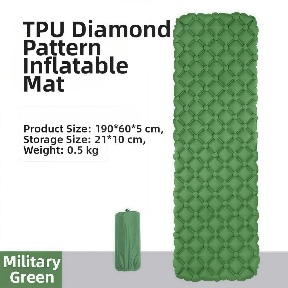 

40D Nylon TPU Camping Mats Ultralight Sleeping Mattress Bed Outdoor Travel зелёный