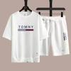 2026 New Summer Breathable Men's Short-sleeved T-shirt and Shorts Two-piece Set, Fashionable Outdoor Beach Casual Men's Suit