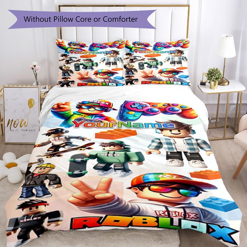 Roblox 428 Customize your name Bedding Set Breathable Duvet Cover with Pillowcases Home Decoration Birthday Gift