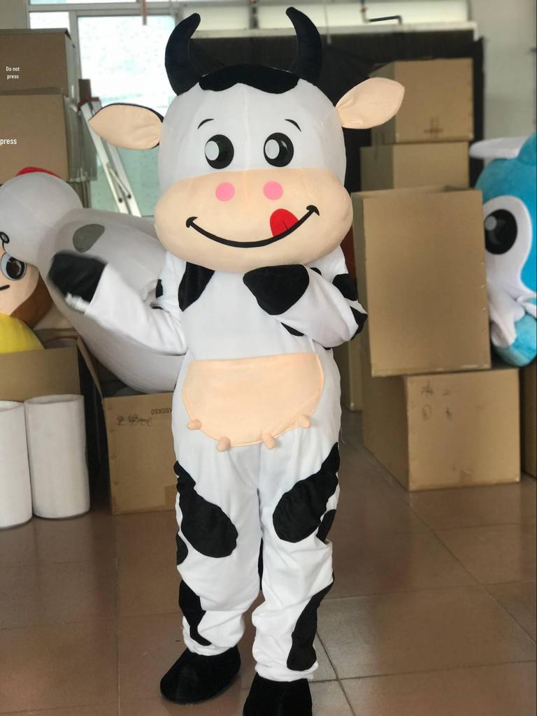 Adult Cow Mascot Cartoon Costume - Custom Performance Outfit