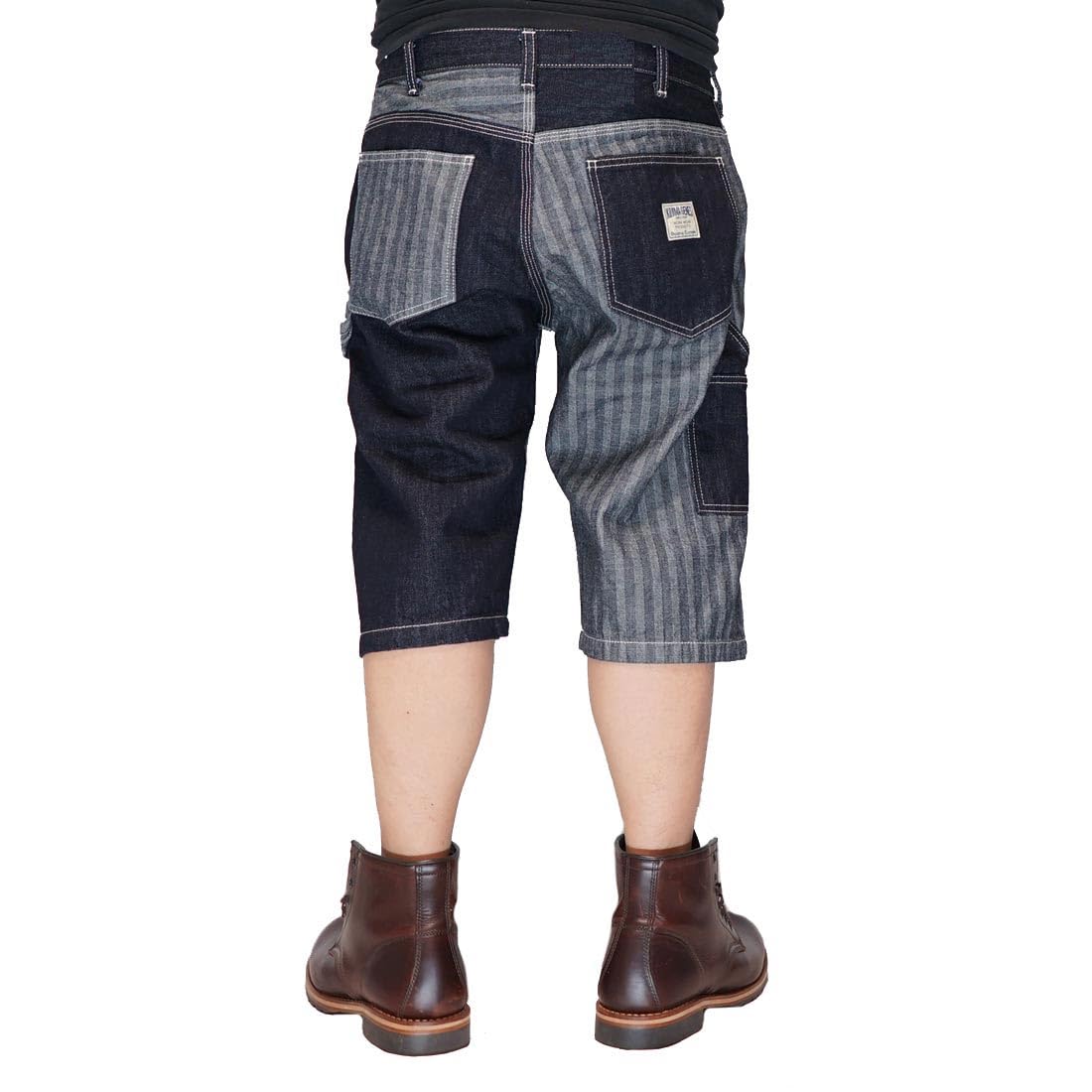 

Kojima Jeans Индиго Сделано из Денима Шорты RNB-1377 Ёлочка-40 Мульти-Комбо Рабочие/Брюки Маляра, Япония, Одинарная Стирка