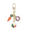 Sturdy Alloy Rabbits Keychain With Enameled Drip Designs For Keys Bags And Gifts