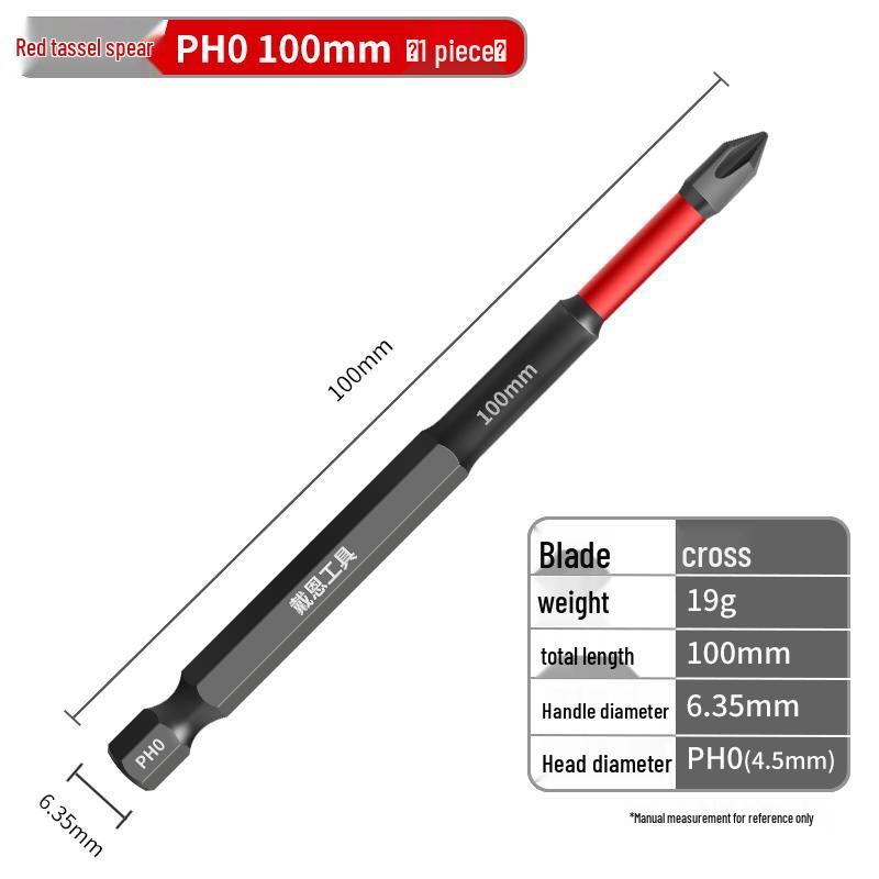 PH0 Tungsten Steel Phillips Bit: Magnetic, Impact Resistant, Non-Slip Screwdriver, Hex Shank for Electric Drill
