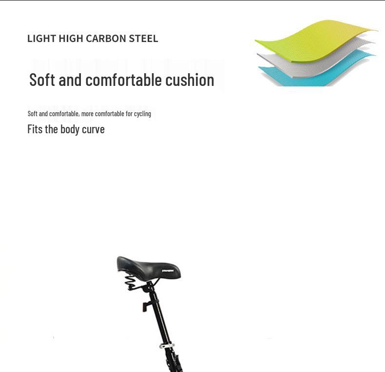 20-Inch Lightweight Folding Mountain Bike with Double Disc Brakes for Adults - Cool Variable Speed, Perfect for Casual Off-Road Riding