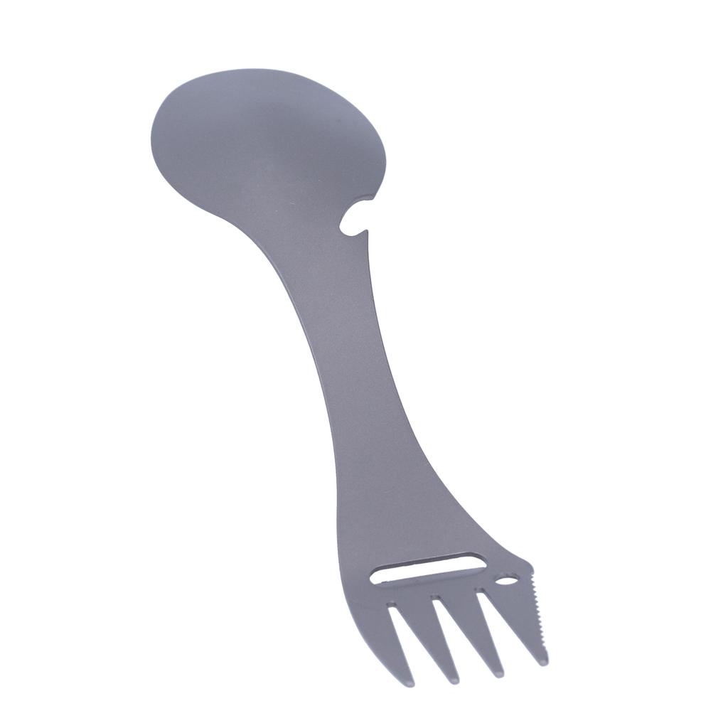 5 in 1 Camping Spoon Fork Bottle Opener Sawtooth Cutter Portable Stainless Steel Spork