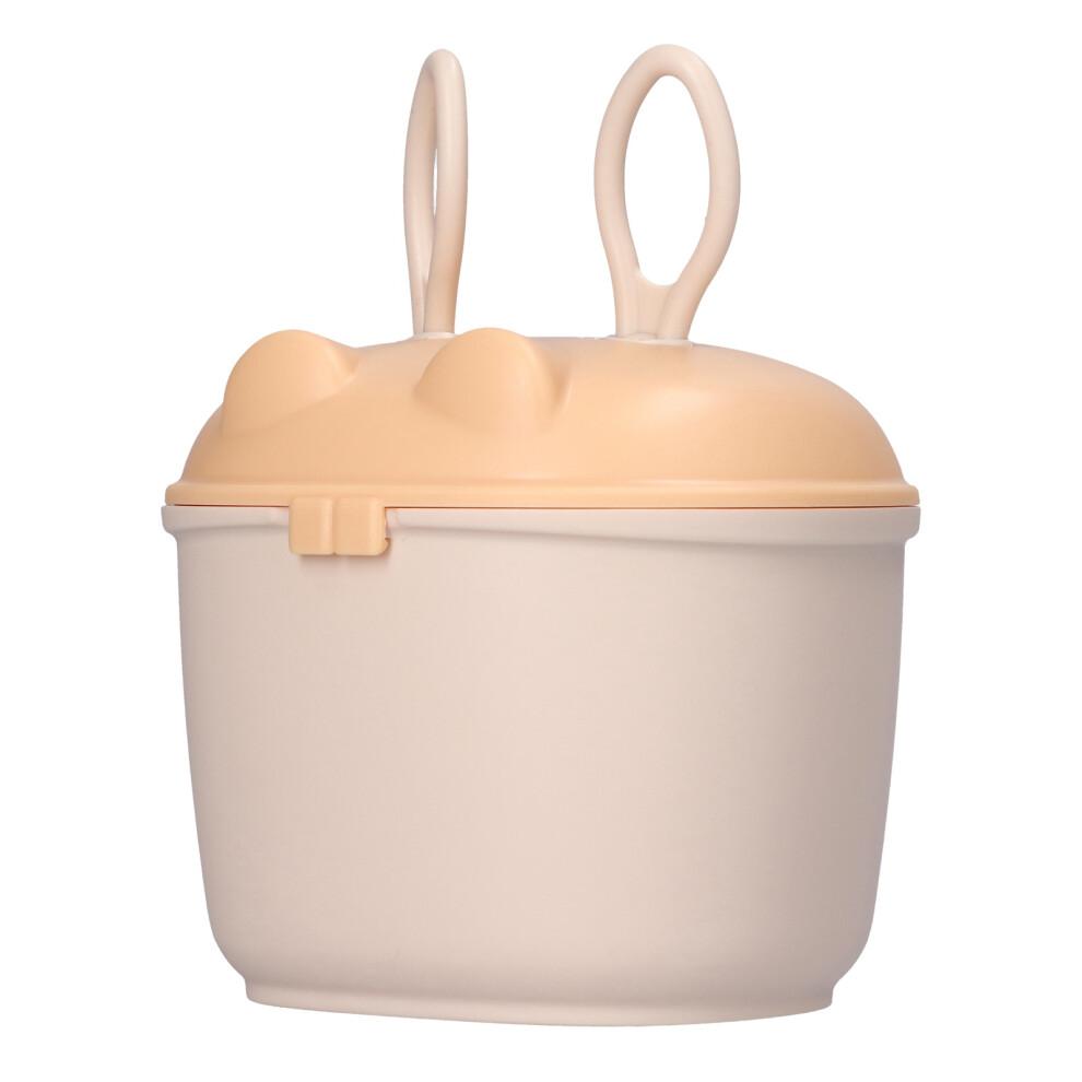 Cutie Portabilă pentru Lapte Praf pentru Bebeluși în Formă de Urechi de Iepuraș, Depozitare Alimente Gustări, Cutie PP Sigilată cu Linguriță, Galben
