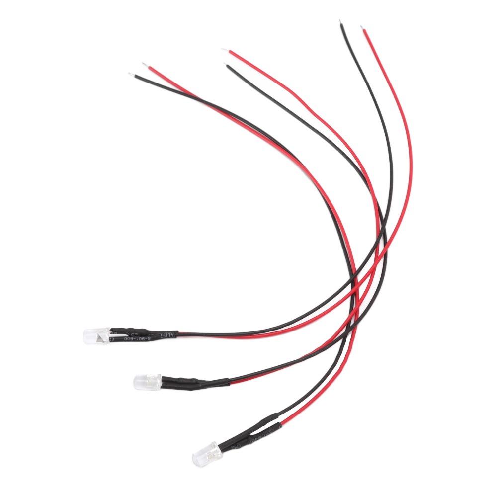 20PCS 5mm Prewired LED Diodes 5‑12V Single LED Bulbs Individual Light Emitting Diodes  DIY Projects
