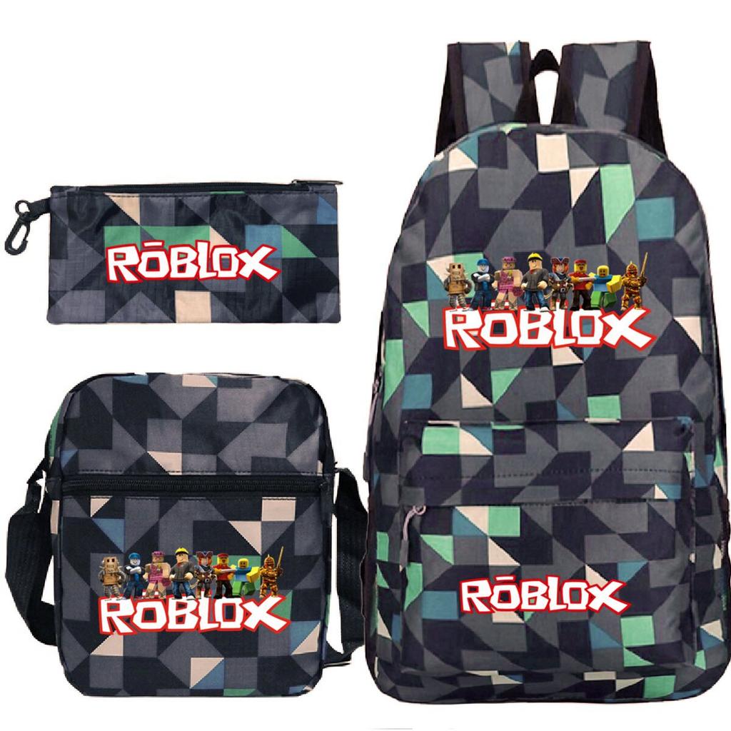 Primary And Secondary School Students Casual Schoolbag Three-Piece Cartoon Game Merchandise Printed Children'S Fashion Backpack